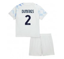 Inter Milan Denzel Dumfries #2 Koszulka Wyjazdowa dzieci 2025-26 Krótki Rękaw (+ krótkie spodenki)